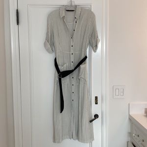 Zara striped maxi dress with belt